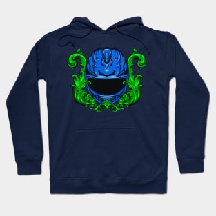 Blue helmet with ornament Hoodie